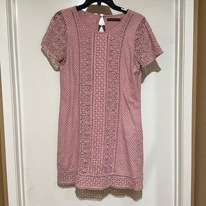Euc abercrombie&fitch crochet mauve mini dress size M length 31.5 pittop…